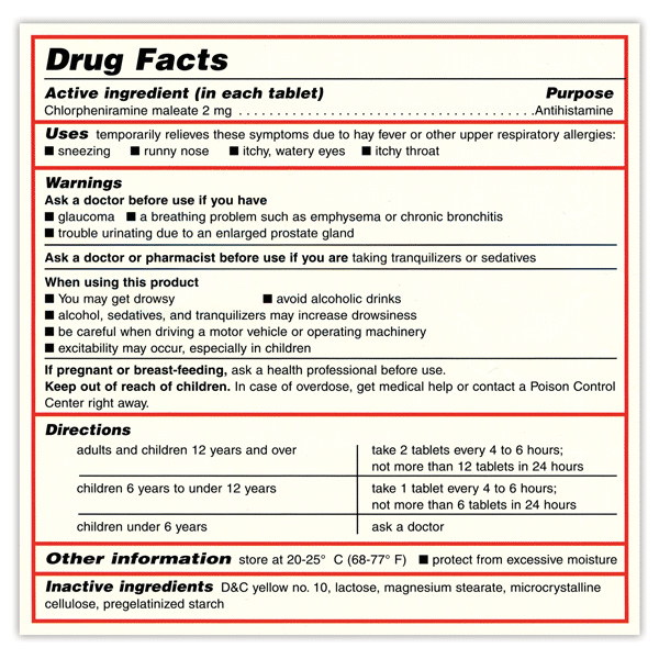 Drug Facts Label